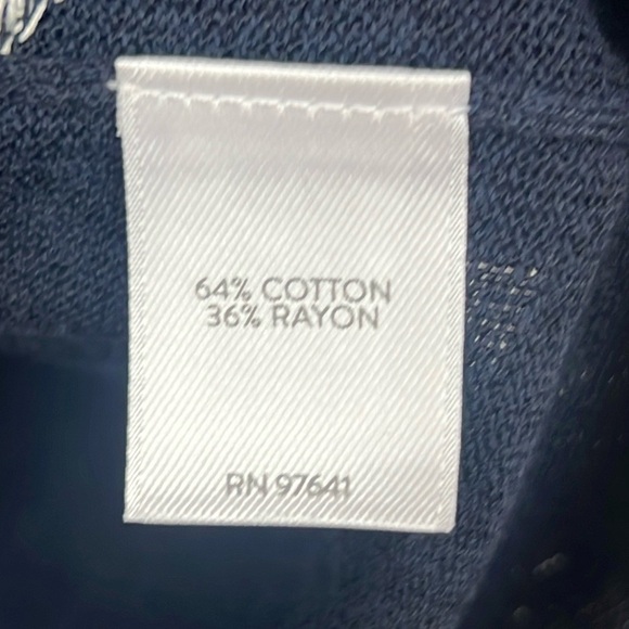 J. Jill Wearever Collection Women’s Medium Petite MP Top Blouse Navy/White - Picture 5 of 8